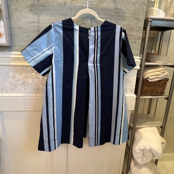 NWT new SP small petite Anthropologie Maeve Emmy swing dress blue stripe pockets - Picture 11 of 17